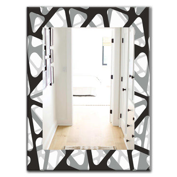 Black & White 4' Mid-Century Modern Mirror - Oval or Round Wall Mirror